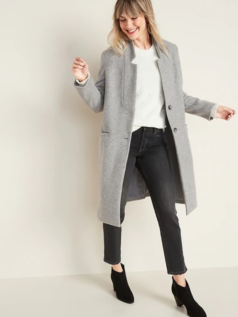 Old Navy Wool Blend Heather Gray Coat
